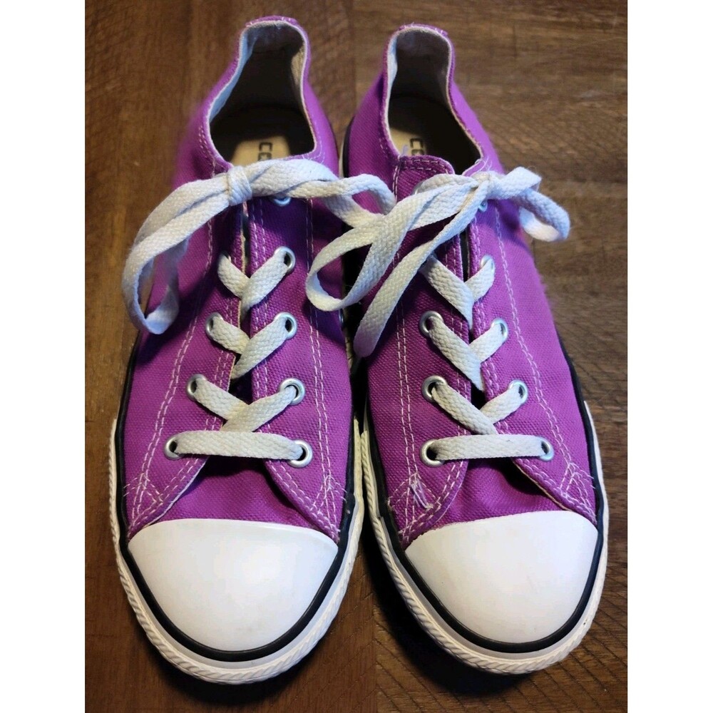 CONVERSE All Star Fuchsia Girls Size 3 Canvas Low Tennis Sneaker